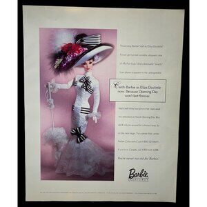 1996 Barbie Doll Print Ad My Fair Lady Eliza Doolittle Vtg 90s Ascot Opening Day